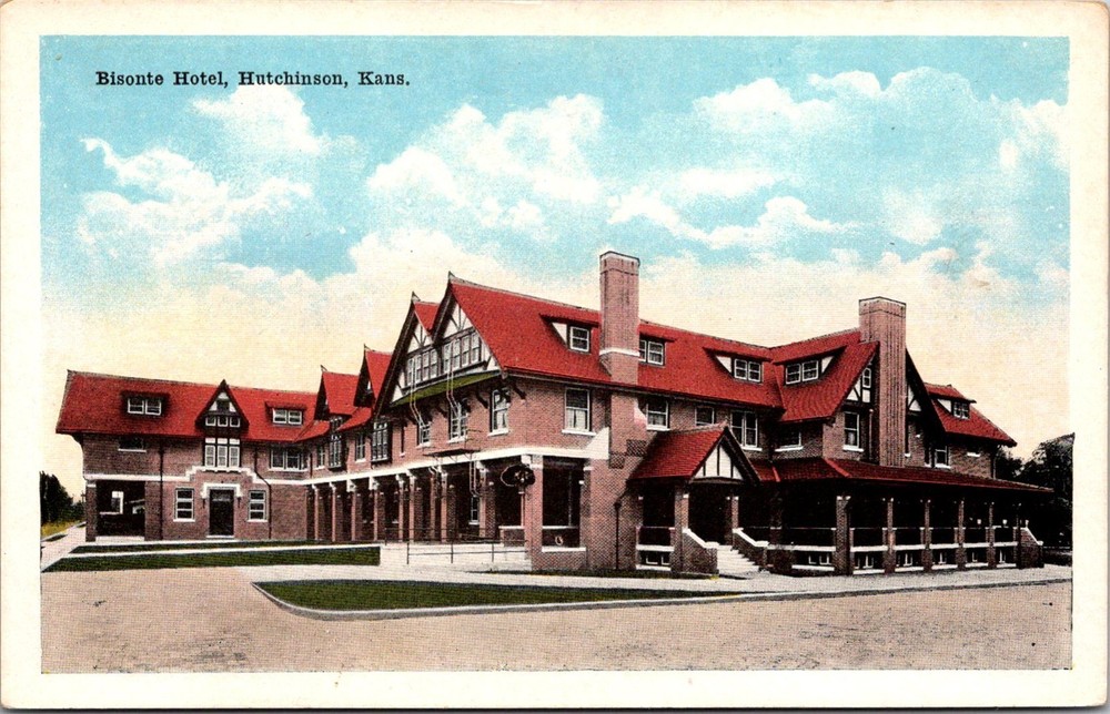 Bisonte Hotel Hutchinson Kansas Vintage Postcard