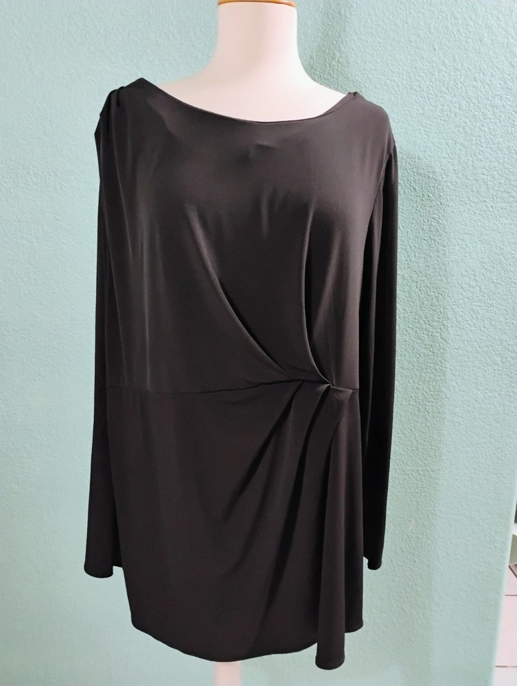 Lane Bryant Black Long Sleeve Stretch Top Sz 26/28
