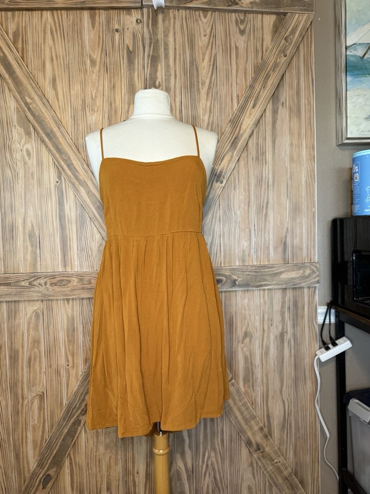 Wild Fable Mini Dress Open Back Hi Lo Hem Sleeveless Orange Size XL