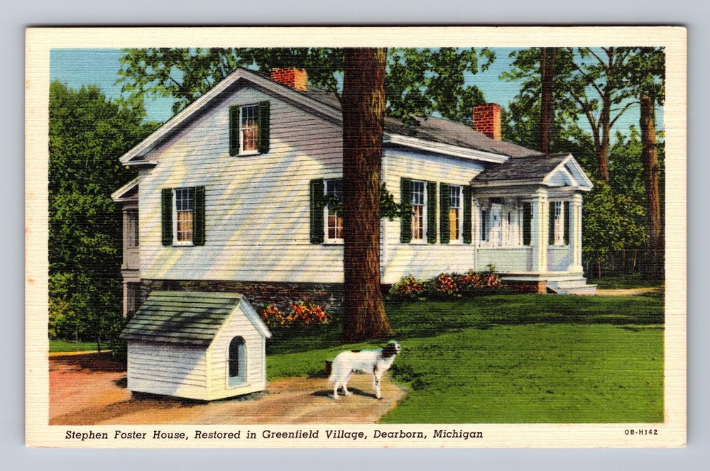 Dearborn MI-Michigan Stephen Foster House Greenfield Village Vintage Postcard
