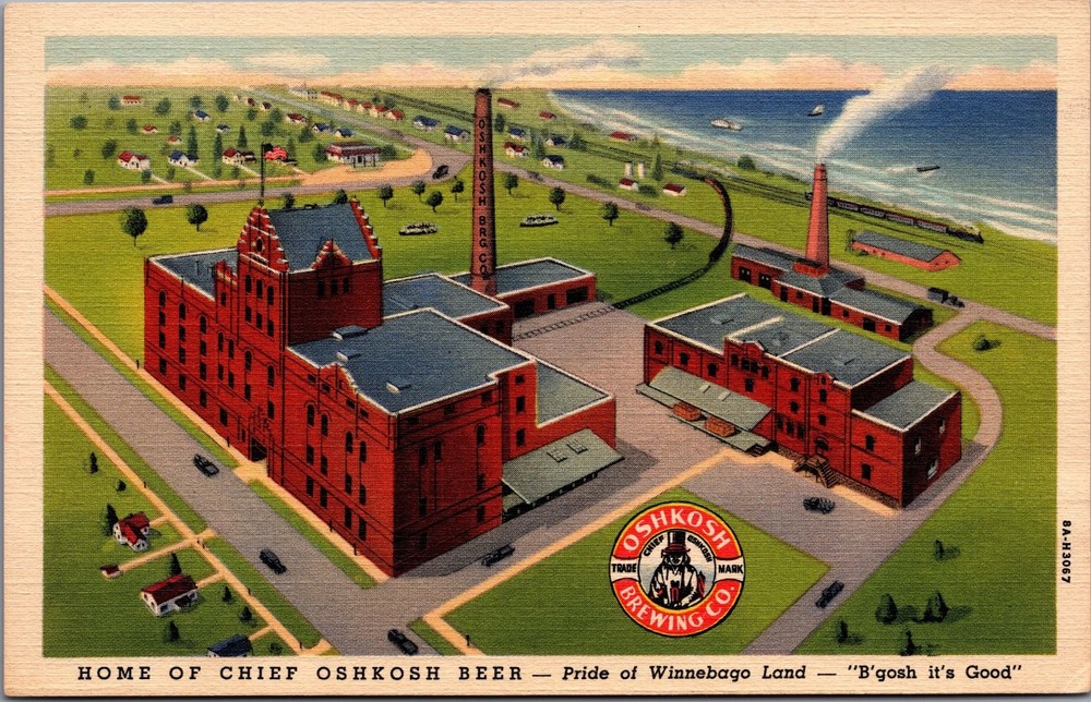 Oshkosh Brewing Co. Plant Wisconsin Postcard CT Art-Colortone Beer Brewery