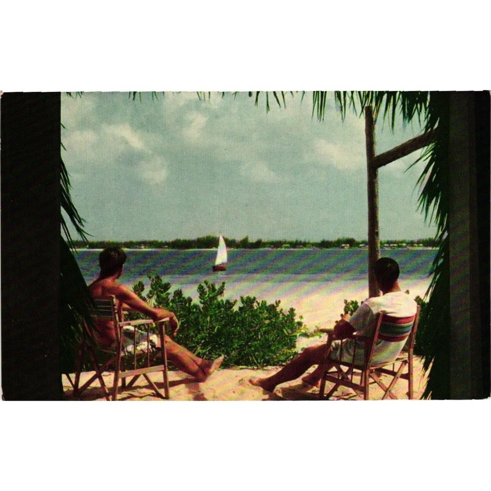 Vintage Balmoral Club Postcard Nassau Bahamas Private Cabana Balmoral Island
