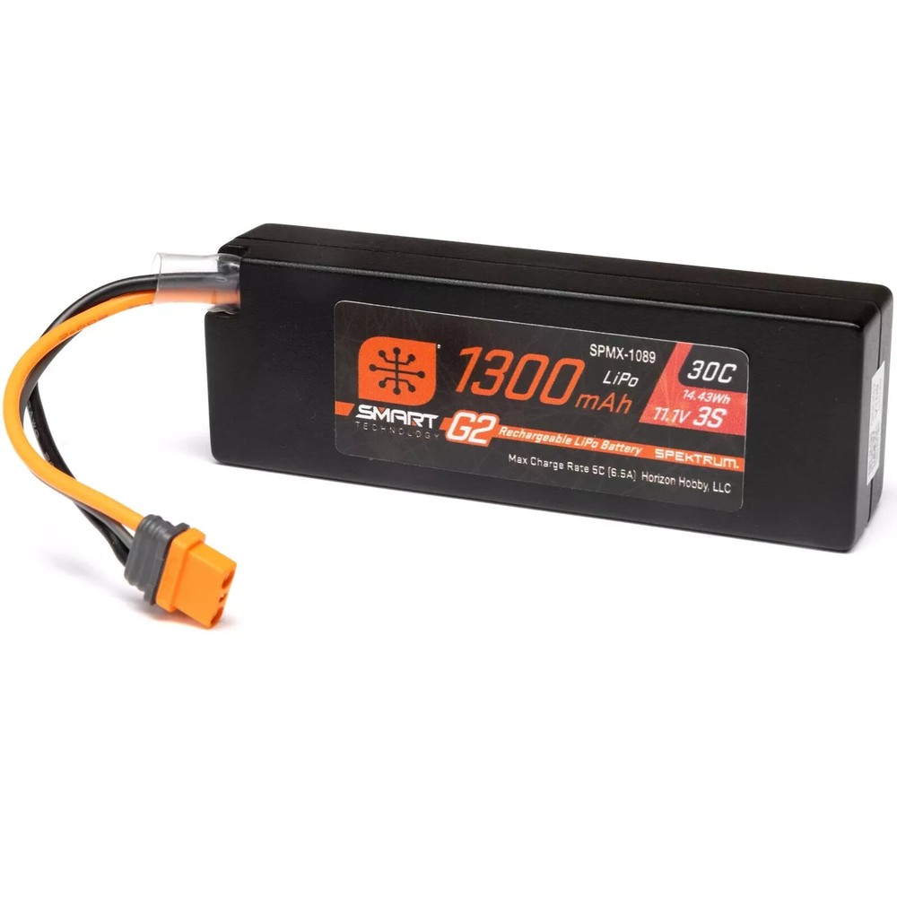 Spektrum 11.1V 1300mAh 3S 30C Smart G2 LiPo Battery IC2 Connector SPMX-1089