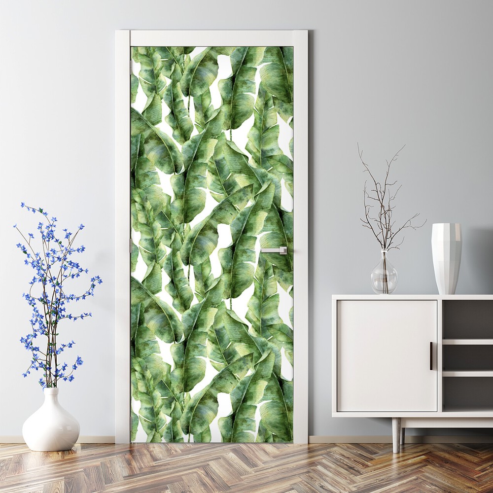 Palms Leaves Bubble Free Door sticker self adhesive Decal peel and stick