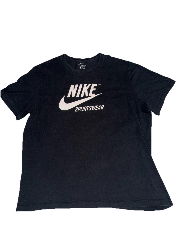 Nike Sportswear THE NIKE TEE Black Logo Graphic Cotton Men's Crew Neck T-Shirt L