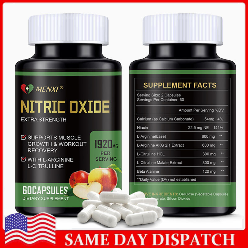 Nitric Oxide Booster w/ L-Arginine 1920mg Highest Potency Muscle Pump Supplement