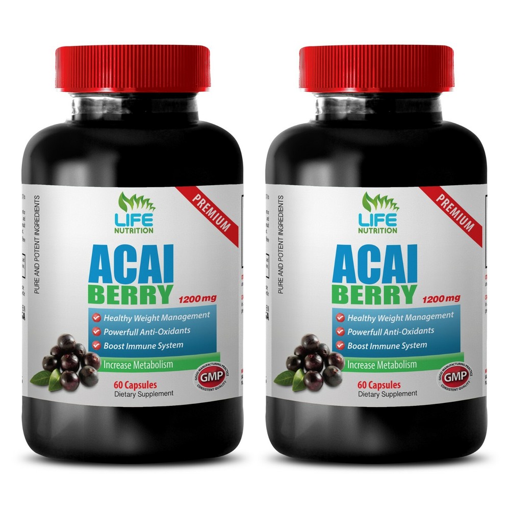 Acai Capsules - Acai Berry Extract 1200mg - Make Brain Strong Pills 2B-image