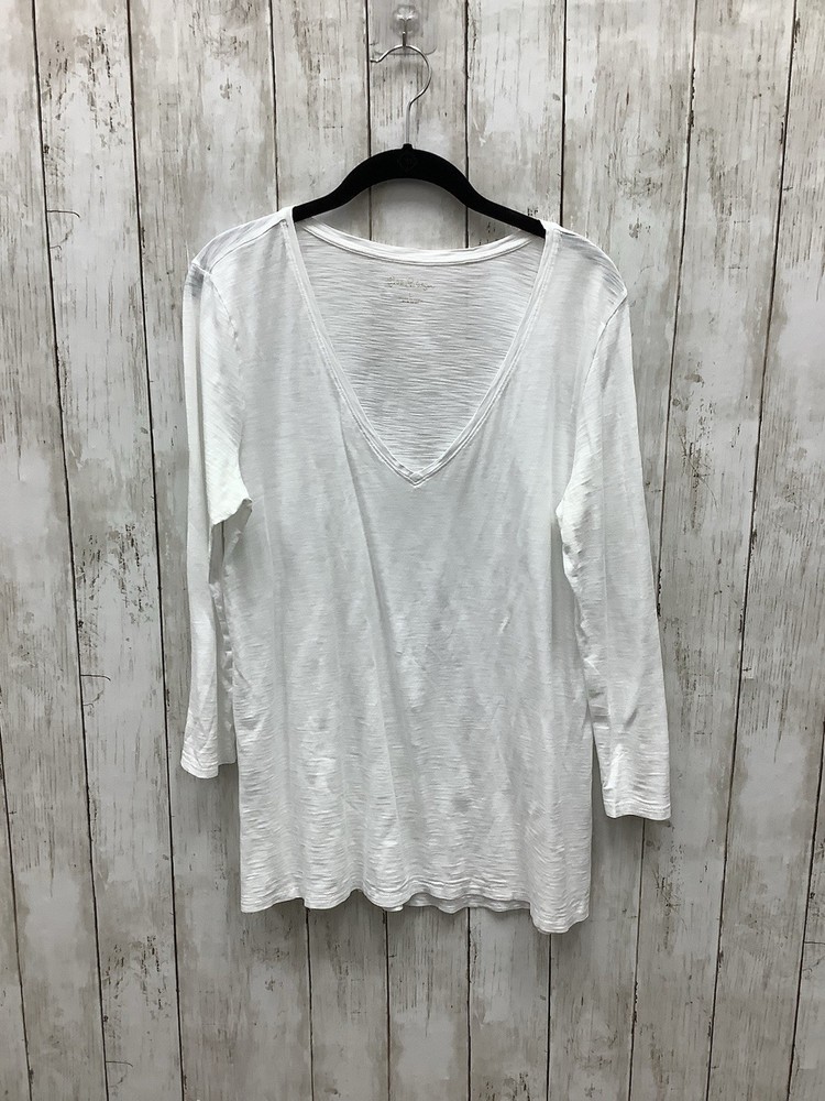 Lilly Pulitzer White Long Sleeve V Neck Shirt Large