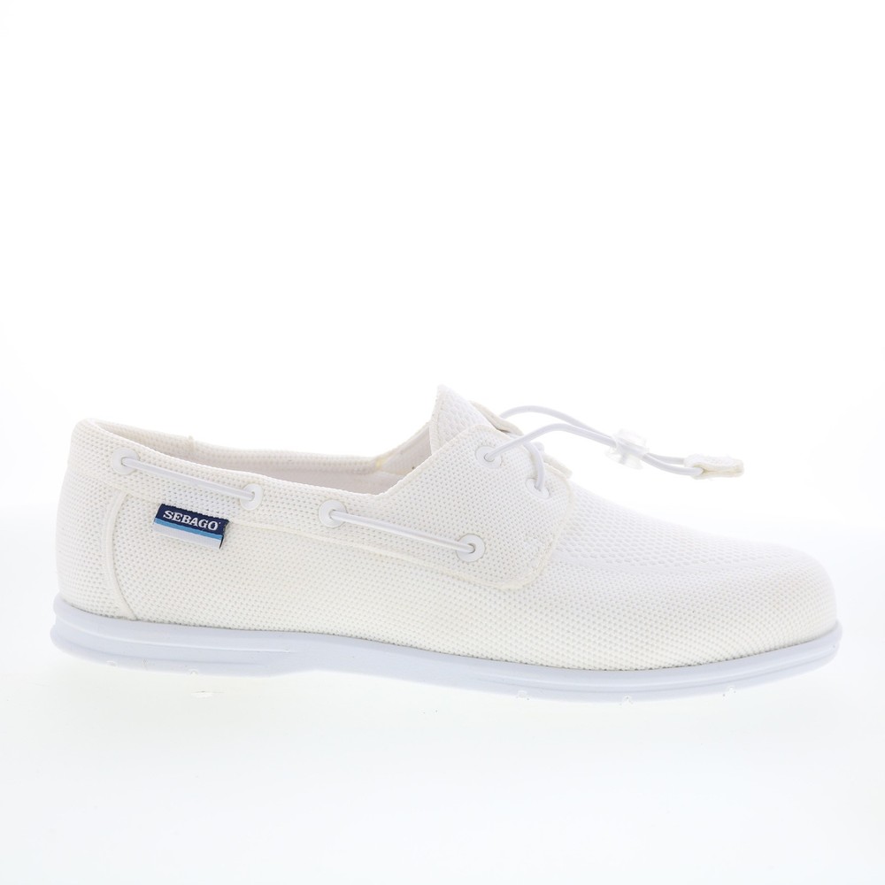 Sebago Monterey 78117KW-911 Mens White Mesh Loafers & Slip Ons Boat Shoes