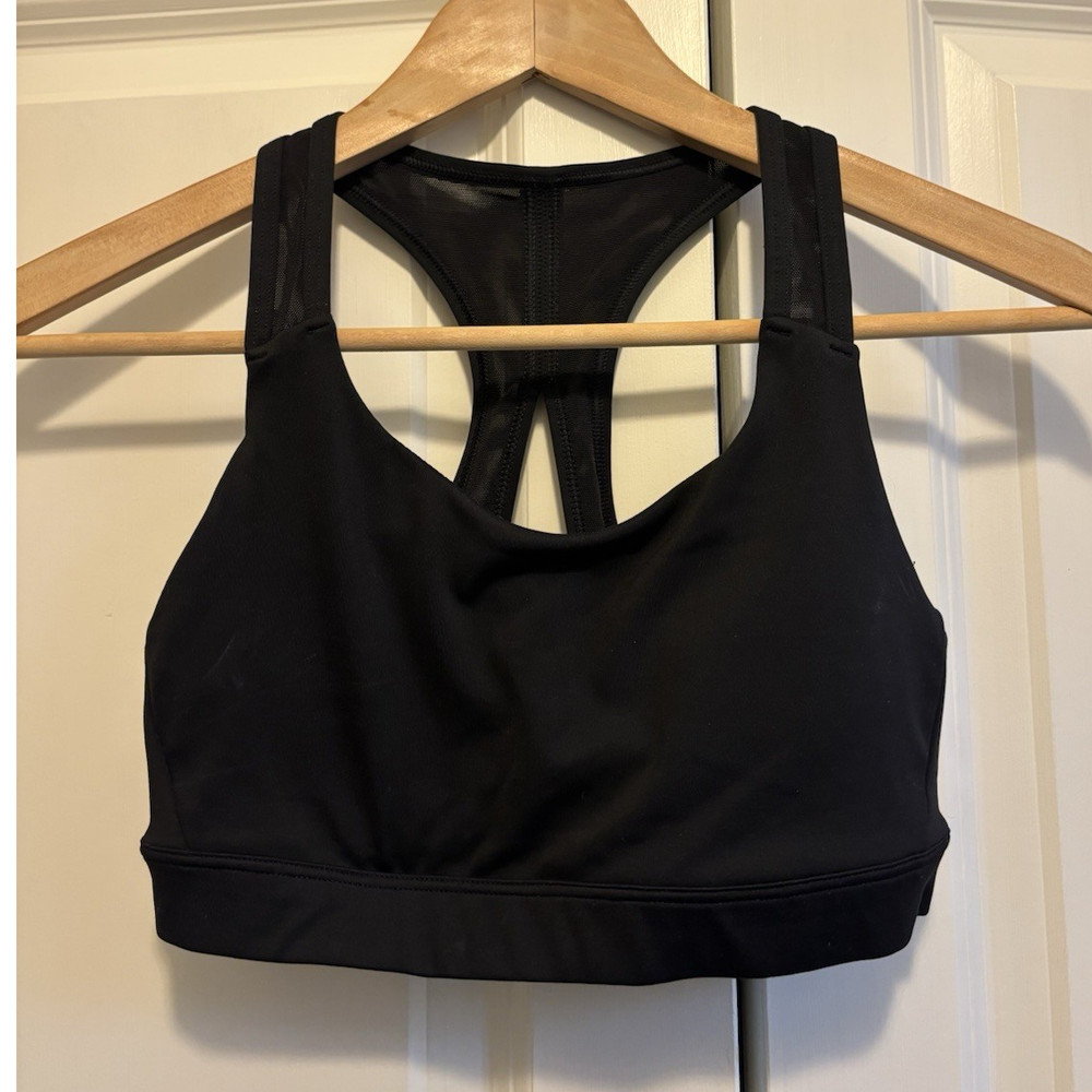 Athleta Women’s Black Racerback Mesh Wireless Pullover Sports Bra XS