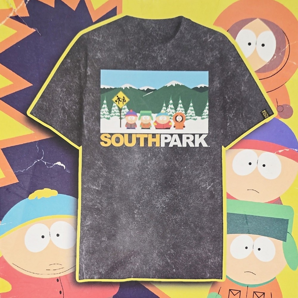 South Park Shirt Heather Black Cotton Blend Boxes Size M