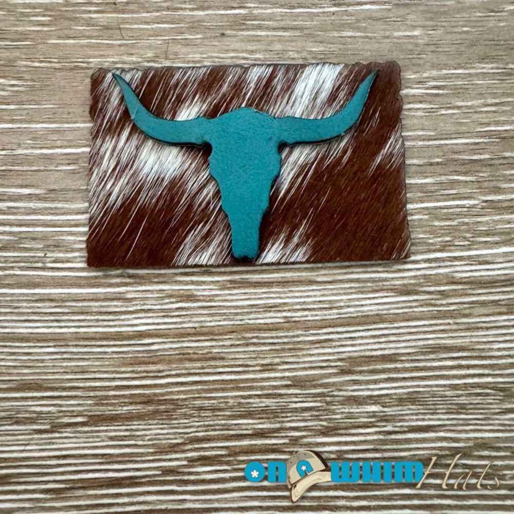 Teal Steer Genuine Cowhide and Leather Iron-On Patch