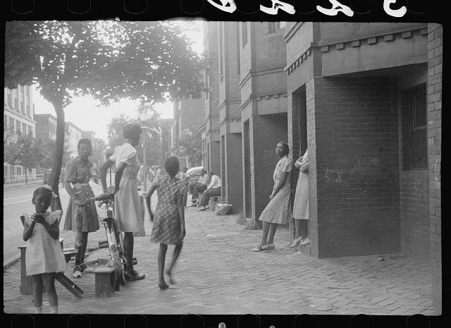 Photo:Washington DC 1941 Street Scene Negro Section Women Children
