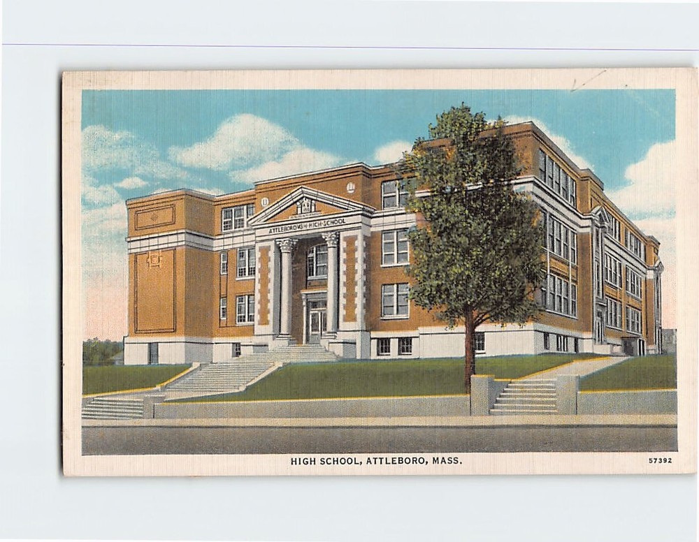 Postcard High School Attleboro Massachusetts USA
