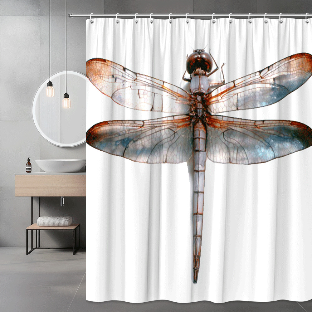 Dragonfly Shower Curtain Graphic Insect Print
