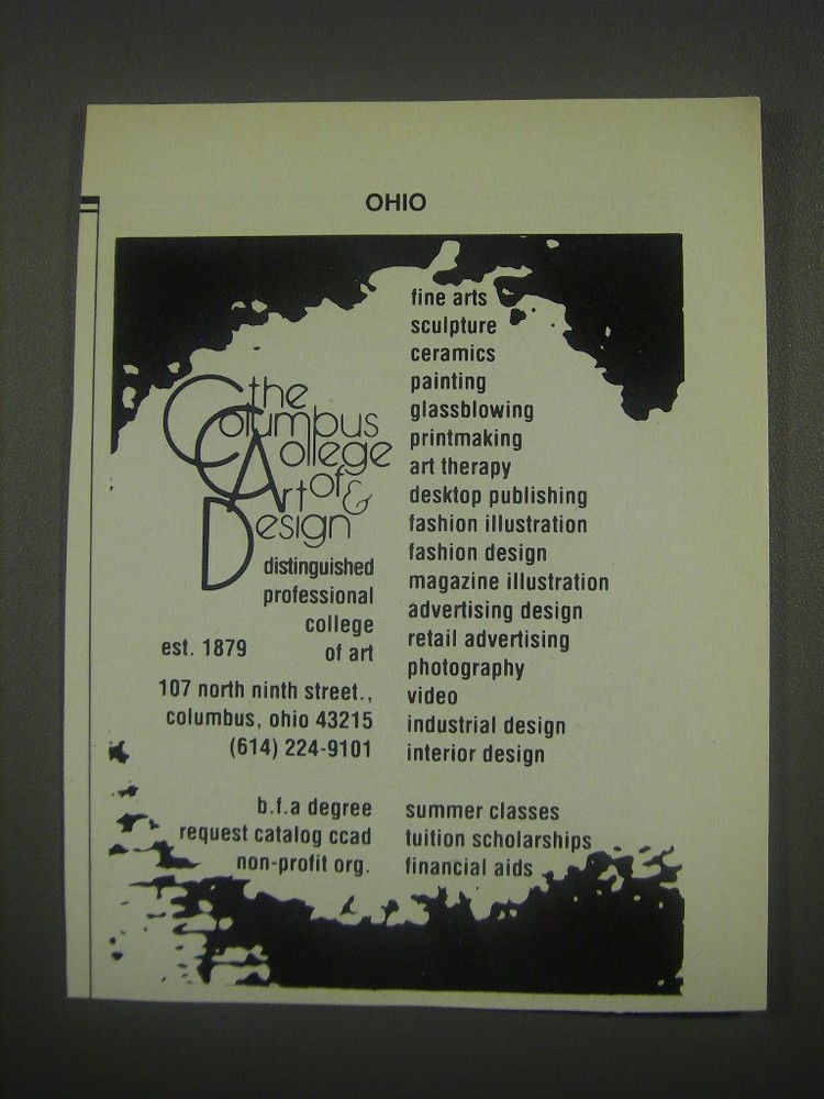 1991 The Columbus College of Art & Design Advertisement