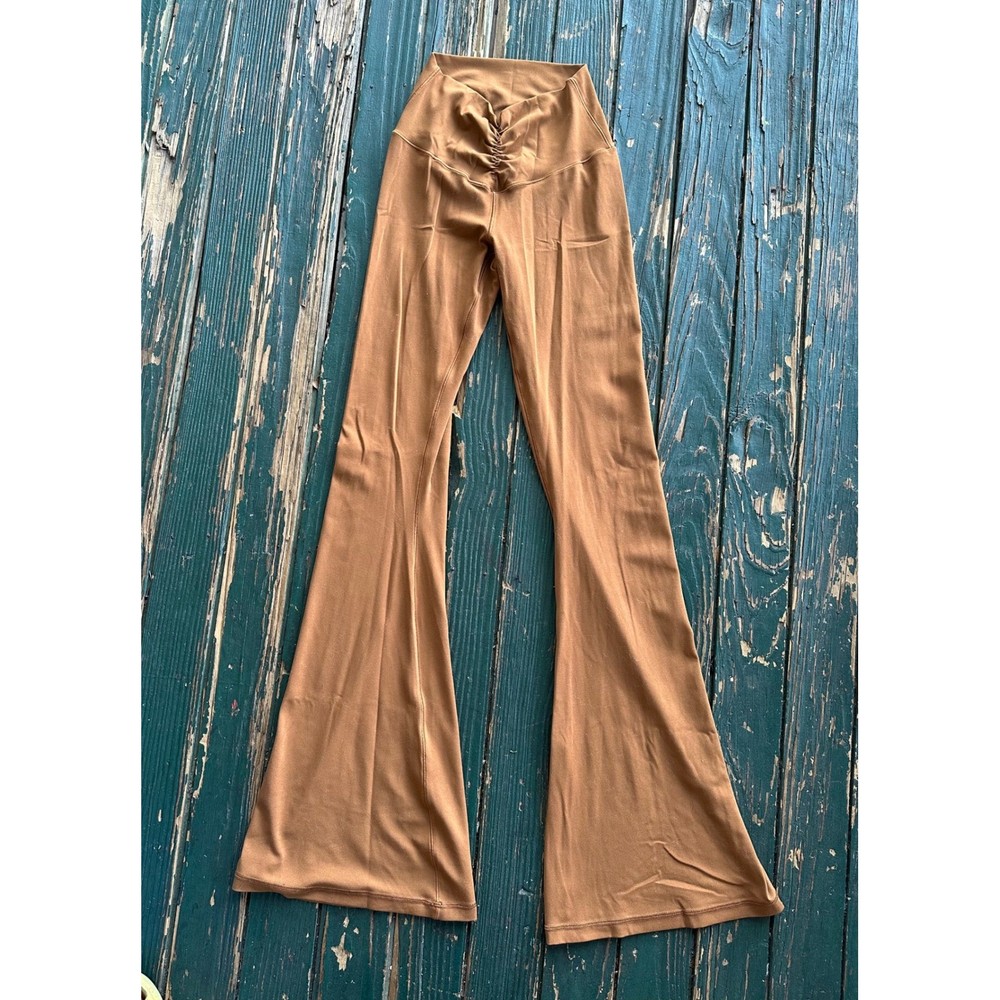 OFFLINE by Aerie Real Me Crossover Ruched Flare Leggings Brown Small