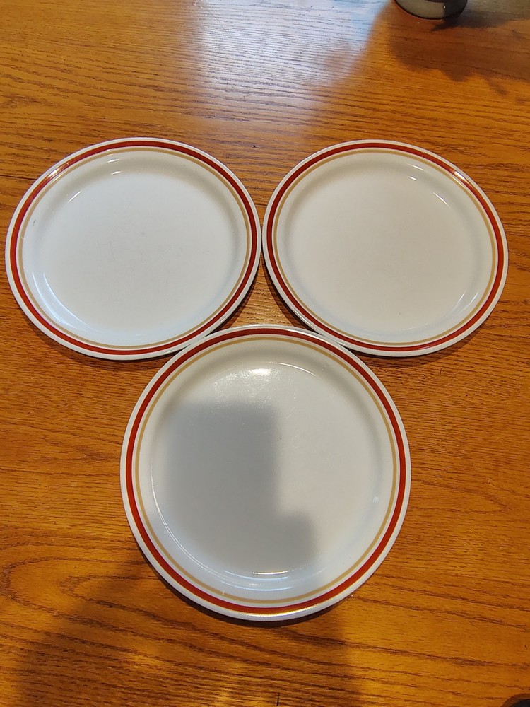 Set Of 3 Retro Corelle By Corning Cinnamon Chestnut 10.25” Dinner Plates