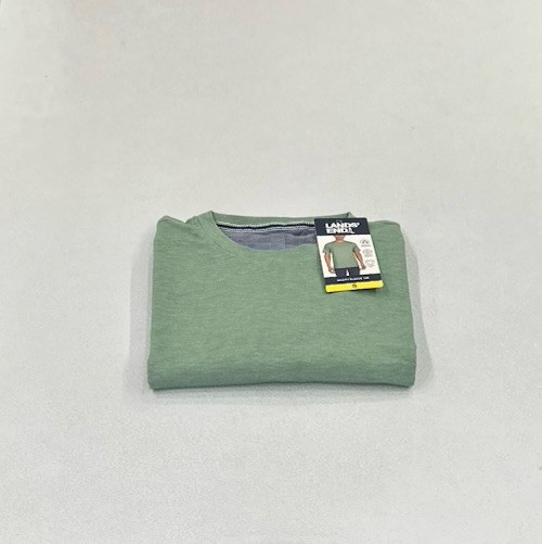 Lands' End Men's Classic Fit 4-Way Stretch Tee, Green, Size S