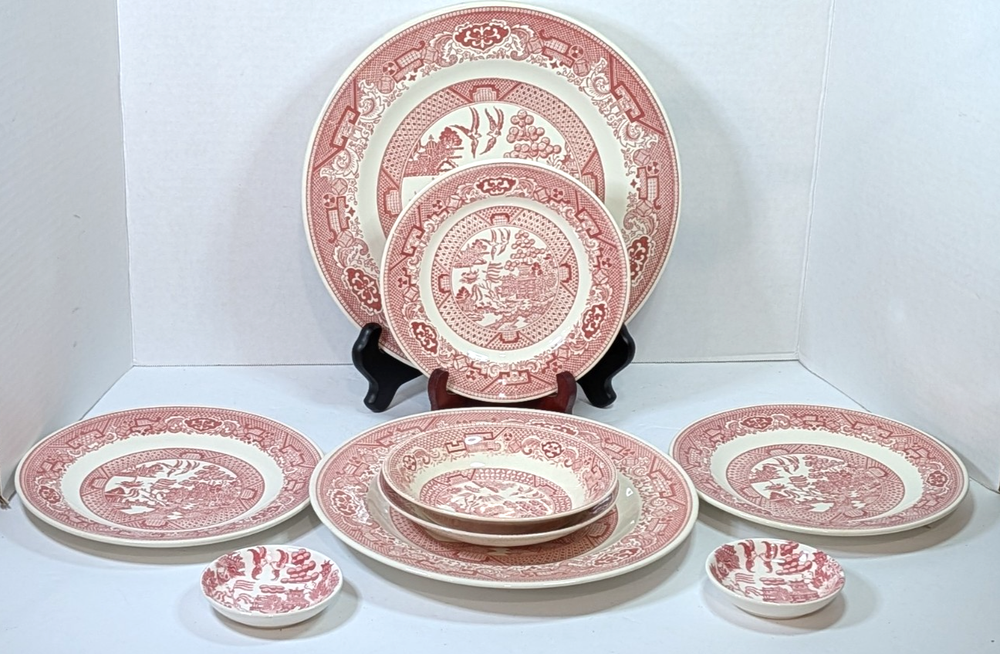 Red Willow Ware Royal China  Lot Assored Oriental Vintage  Ironstone Pieces