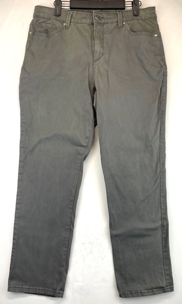 Gloria Vanderbilt Womens Size 12 Amanda 2.0 Slim Leg Gray Chino Pants 2049