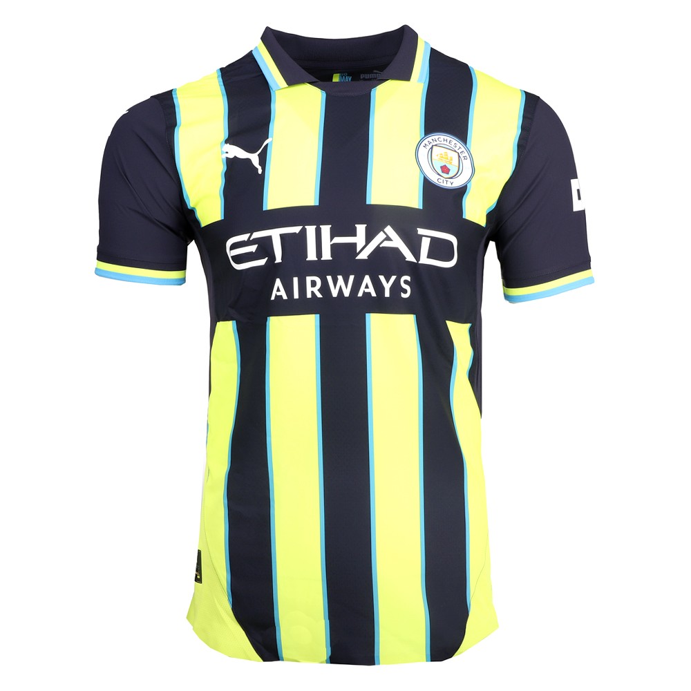 PUMA Manchester City F.C. Away Collared Short Sleeve Soccer Jersey Mens Blue  77