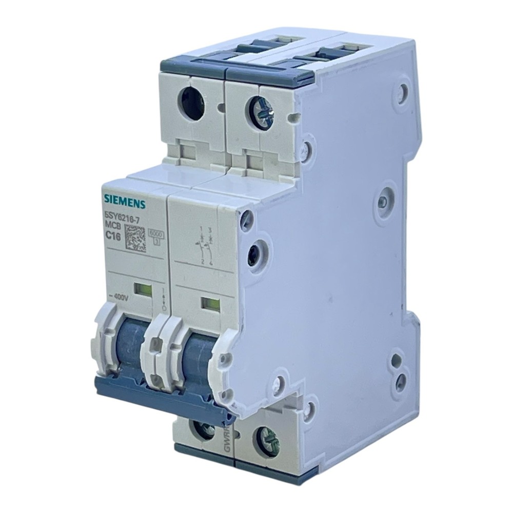 Siemens Circuit Breaker 5SY6216-7 C16A 2-Pole 400V Automatic Fuse