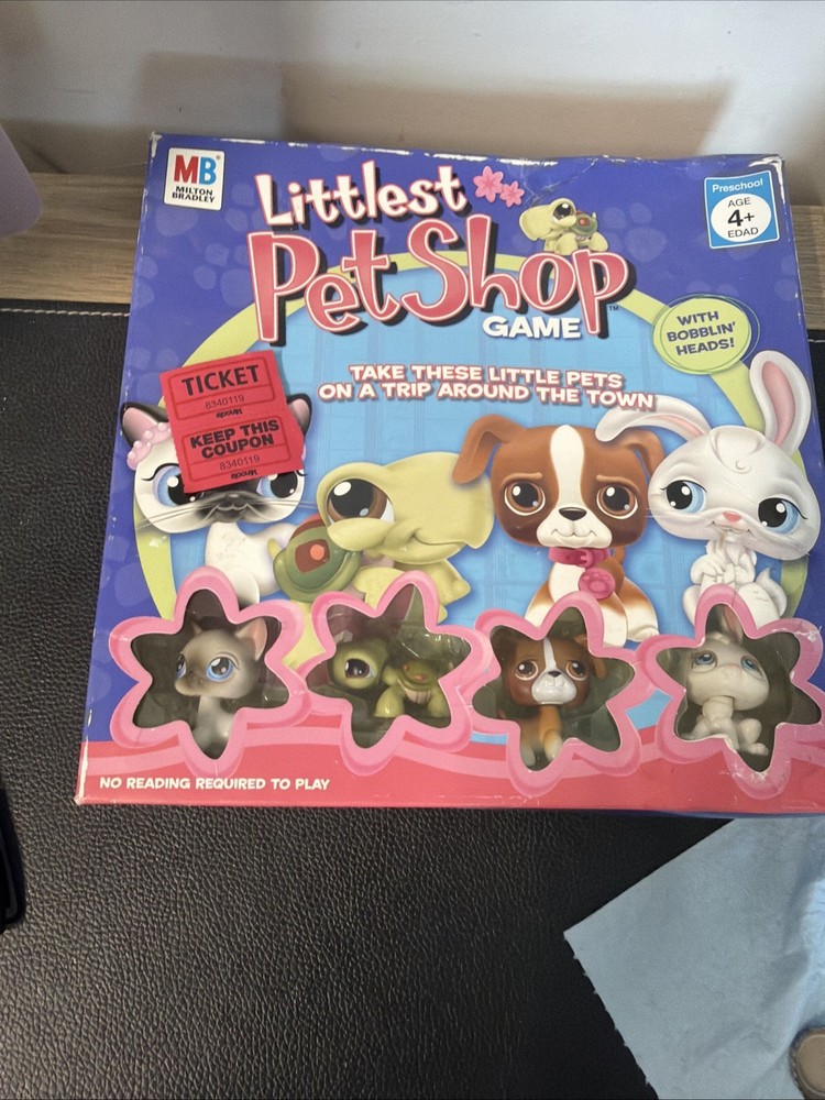 Littlest Pet Shop Game 4 Bobblin' Heads Figures (Milton Bradley, 2005) CIB VG