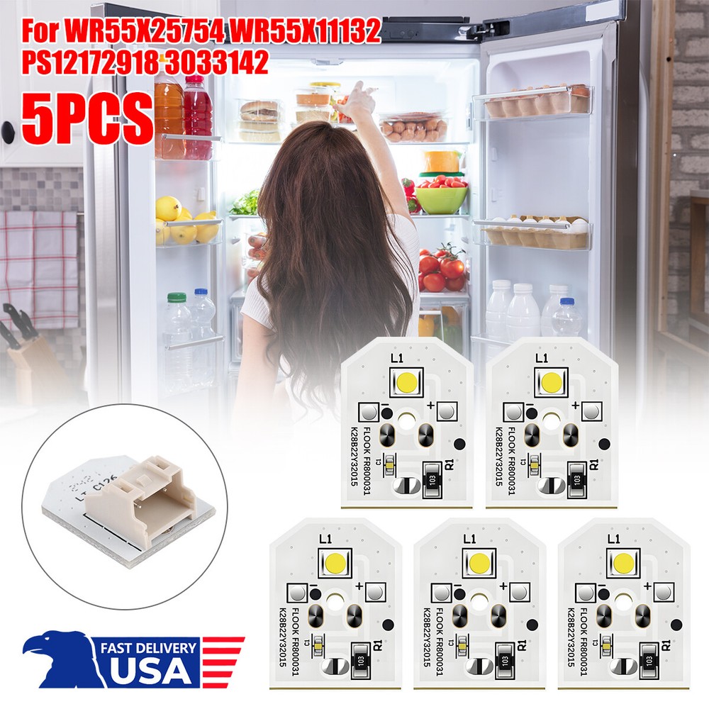 5Pack Refrigerator Light Bulb WR55X25754 WR55X11132 For GE LED Light Replacement