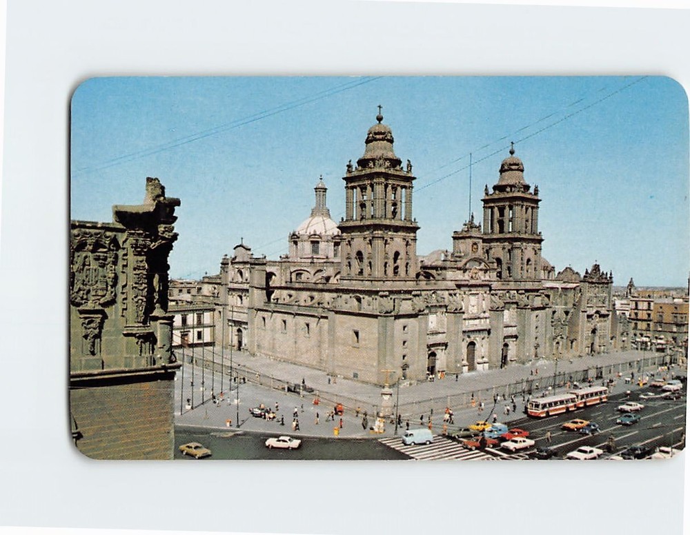 Postcard Mexico City Cathedral on the Main Square Mexico