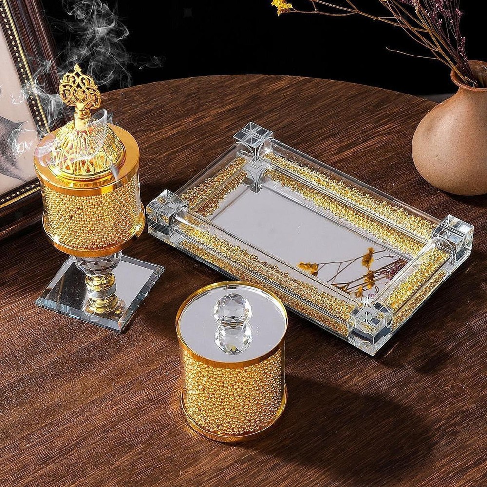 Glass Incense Burner Set for Dining Tea Room and Meditation Spaces