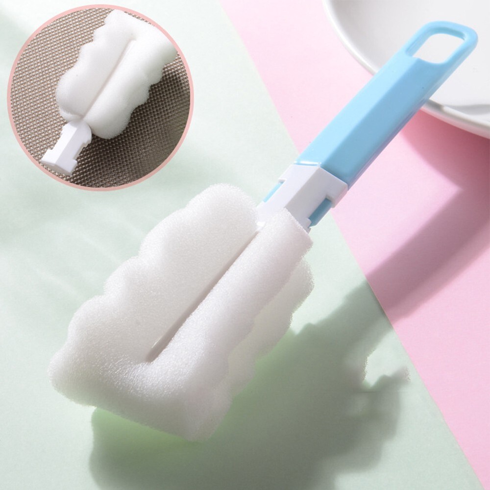 Kitchen Handle Sponge Brush Bottle Cup Glass Washing Cleaning Cleaner Tool