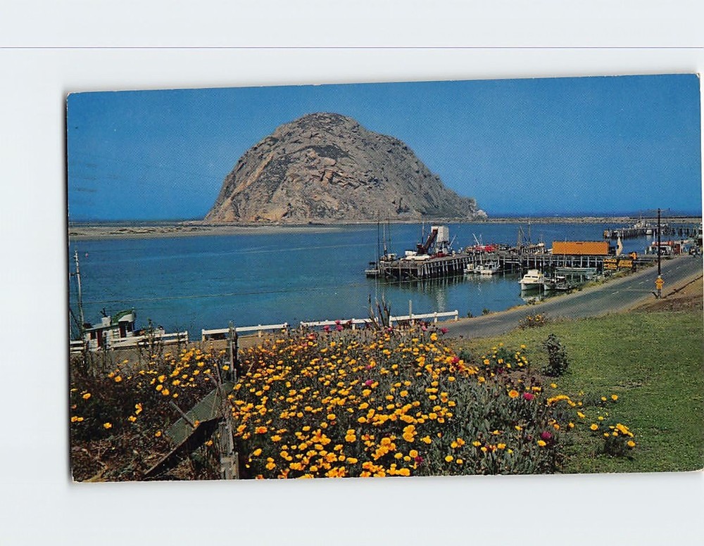 Postcard Morro Rock Morro Bay California USA