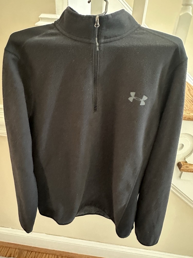 Under Armour mens medium black loose cold gear 1/4 zip pullover long sleeves