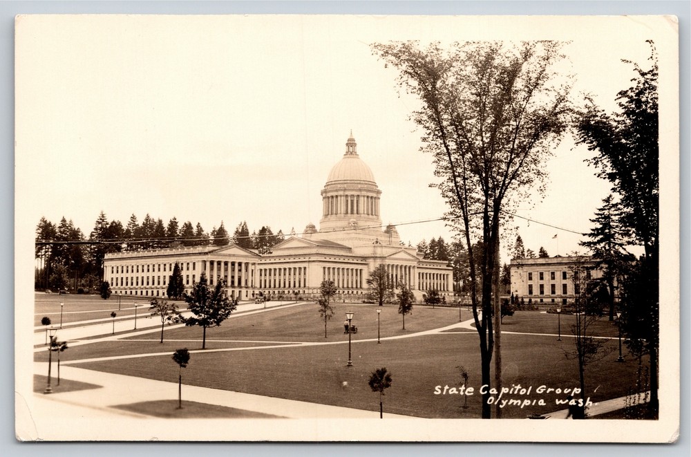 RPPC~State Capitol Group Olympia Washington~1930s Real Photo Postcard
