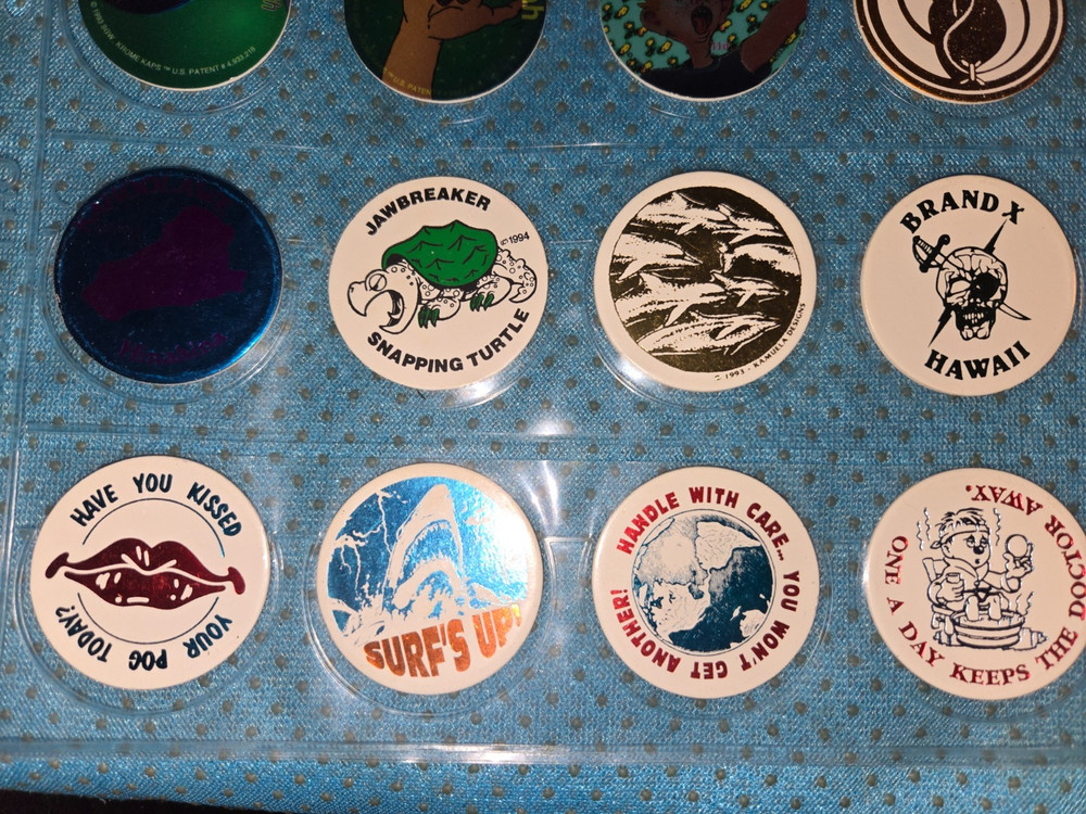 1990s Vintage Lot of 8 White Pogs Milk Caps Lot