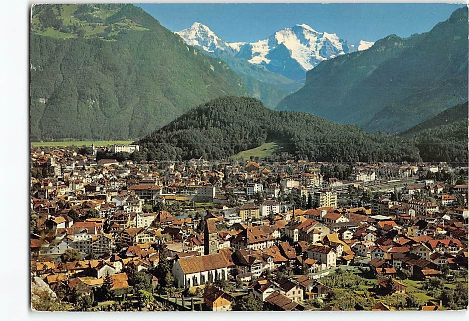 Postcard Interlaken Mönch Jungfrau Interlaken Switzerland