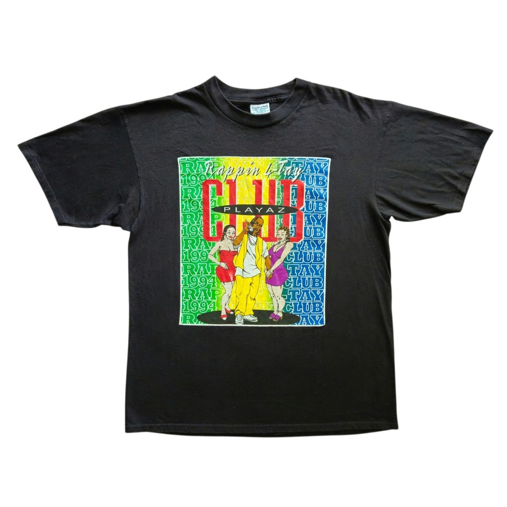 Vintage Rappin 4 Tay Playaz Club Promo T Shirt 1994 G Funk Bay Area Rap