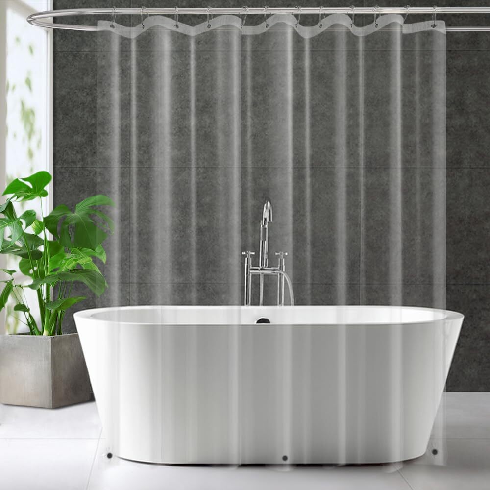 Extra Long Clear Plastic Shower Curtain Liner - Lightweight 72