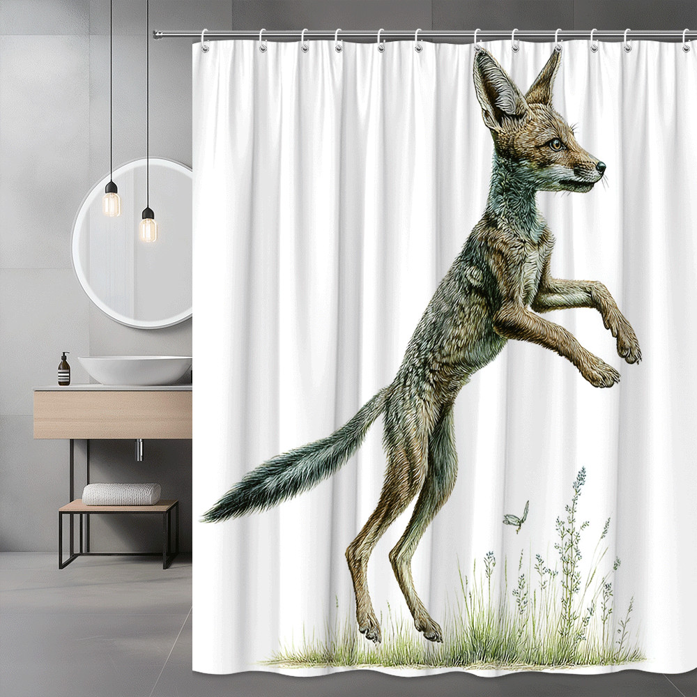 Fox Shower Curtain Woodland Animal Print Bathroom Decor