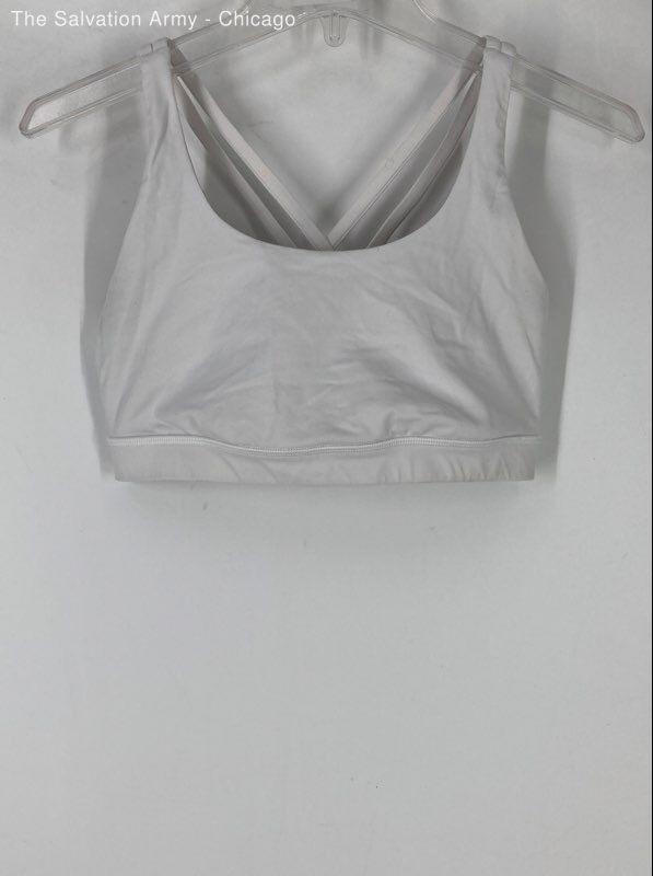 Lululemon Womens White Stretch Comfort Activewear Sports Bra Size 8
