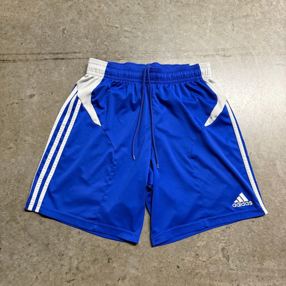 Adidas Formotion Mens Soccer Shorts Blue White 3 Stripe Athletic Size Large