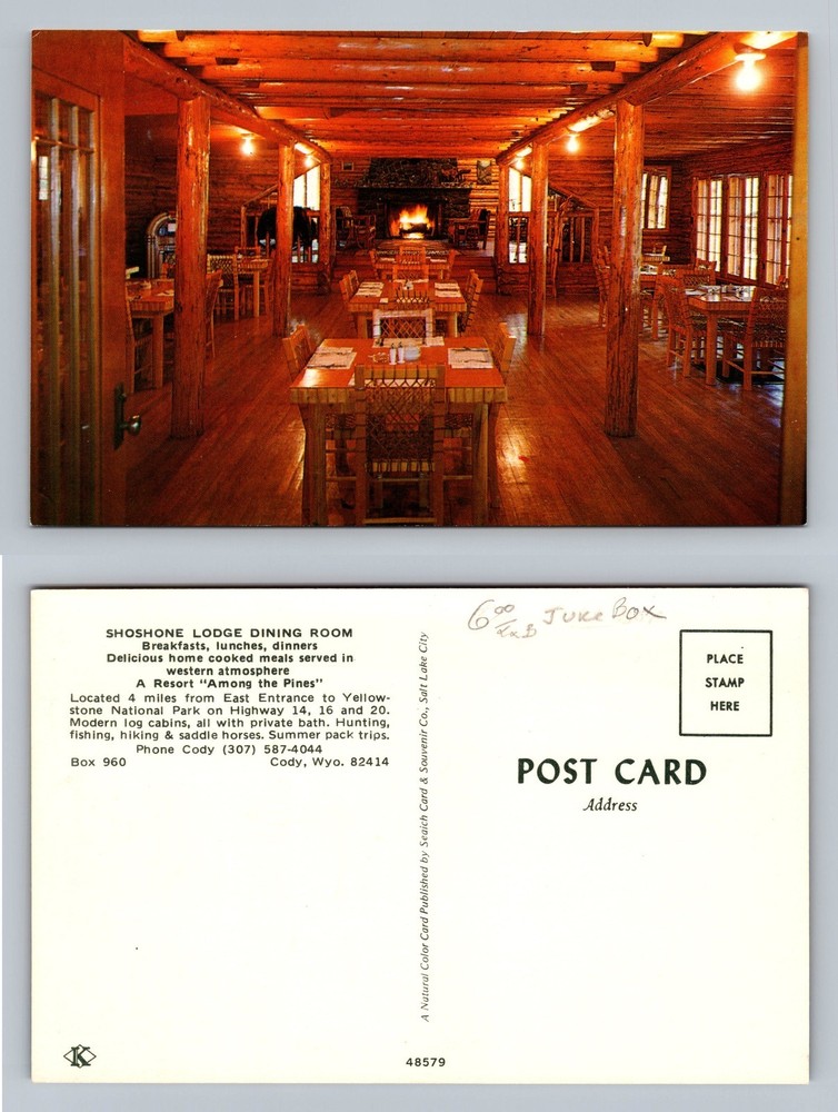 Cody, WY-Wyoming, Shoshone Lodge Dining Room PC View Old Vintage Postcard