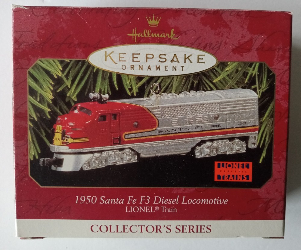 Hallmark Keepsake 1997 Santa Fe F3 Diesel Locomotive Die Cast Metal Ornament
