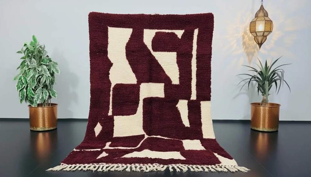 Handmade Beni Ourain Wool Rug, Custom Moroccan Berber Carpet