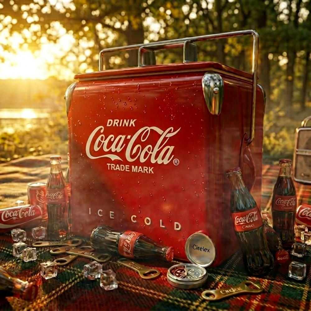 Vintage Coca-Cola 14Qt Metal Cooler Heavy-Duty Steel Ice Chest Truck Yacht Gift