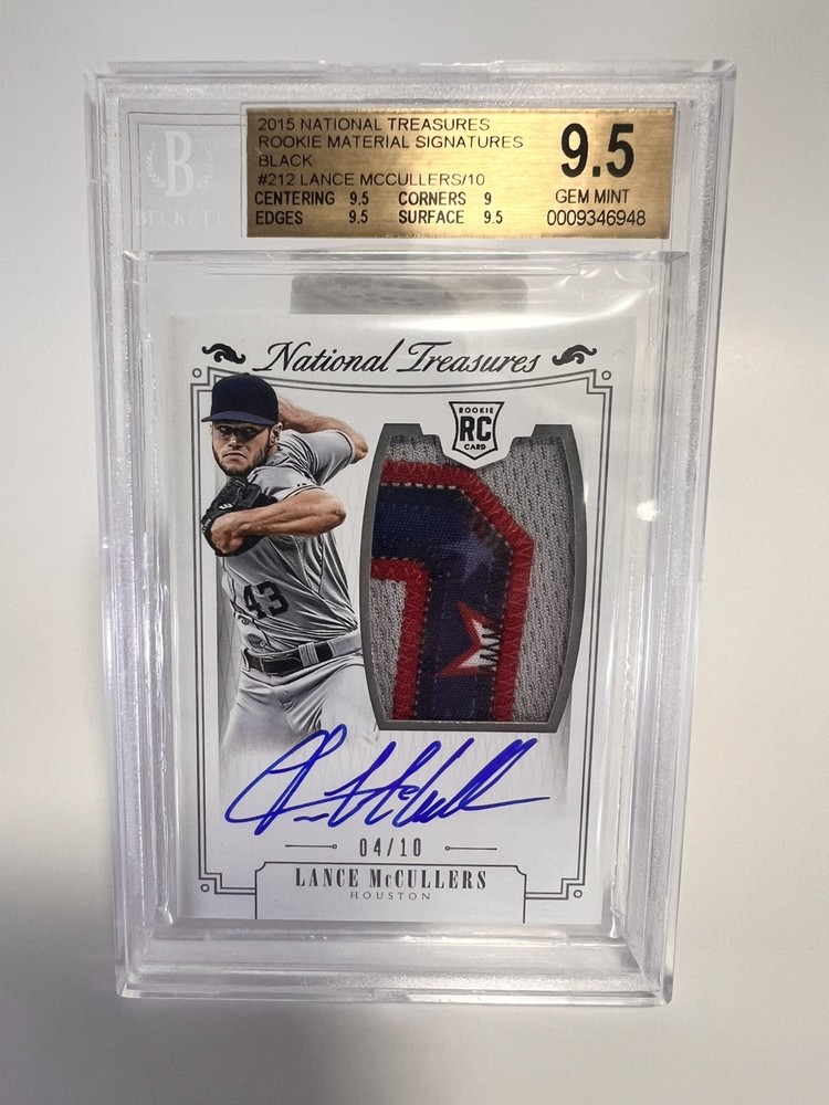 🔥2015 National Treasures Lance McCullers Jr RPA Patch Auto /10 BGS 9.5 Astros🔥