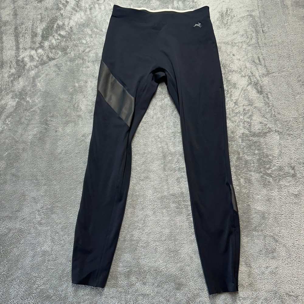 Tracksmith Mens NDO Tights Reflective Running Size Medium Black Ankle Zip