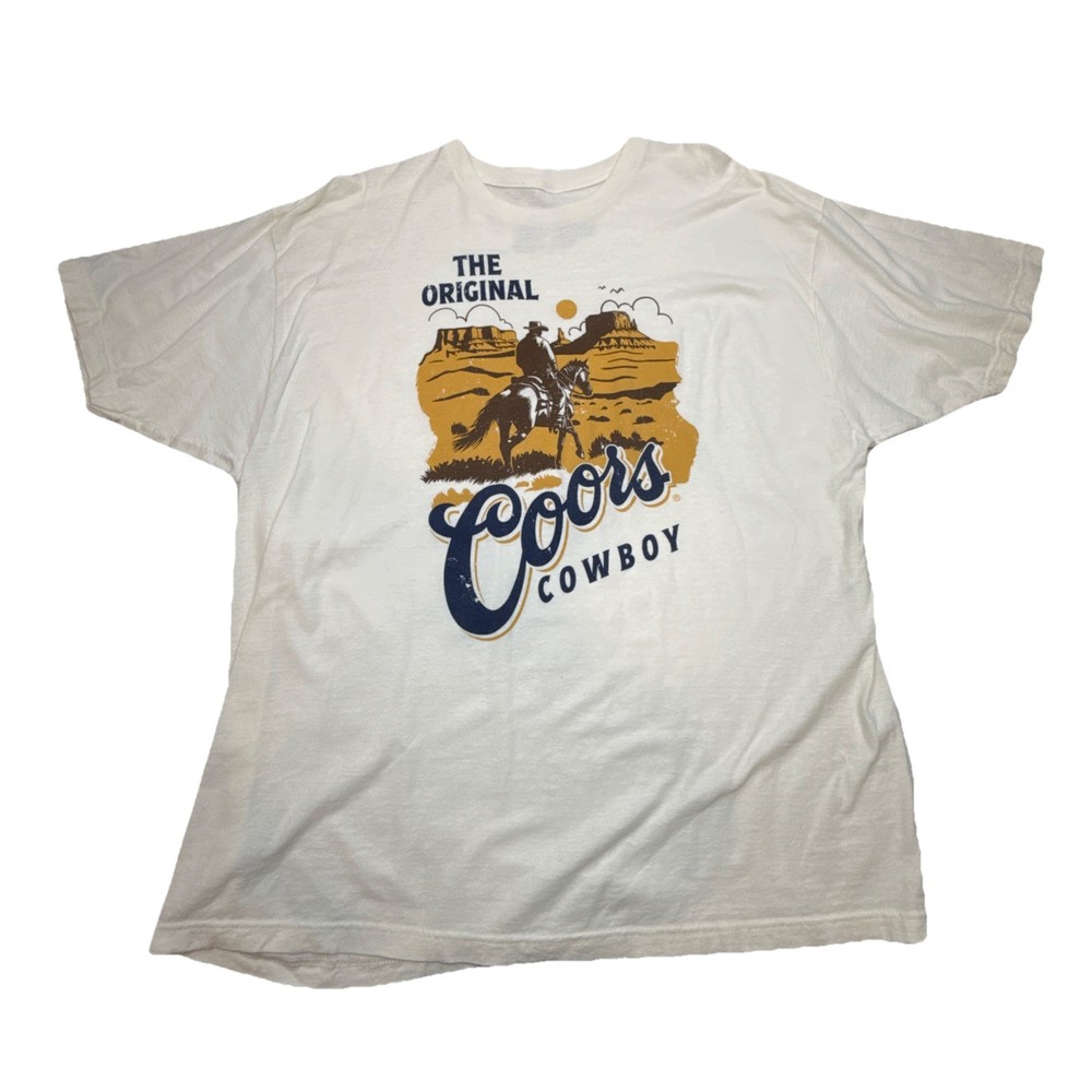 Coors Cowboy Graphic T Shirt Men XXL Western Beer Rodeo Vintage Style