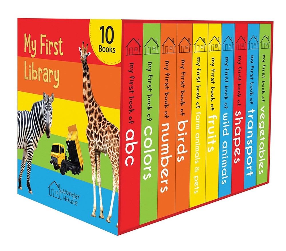 My First Library: Boxset of 10 Board Books for Kids Multicolor